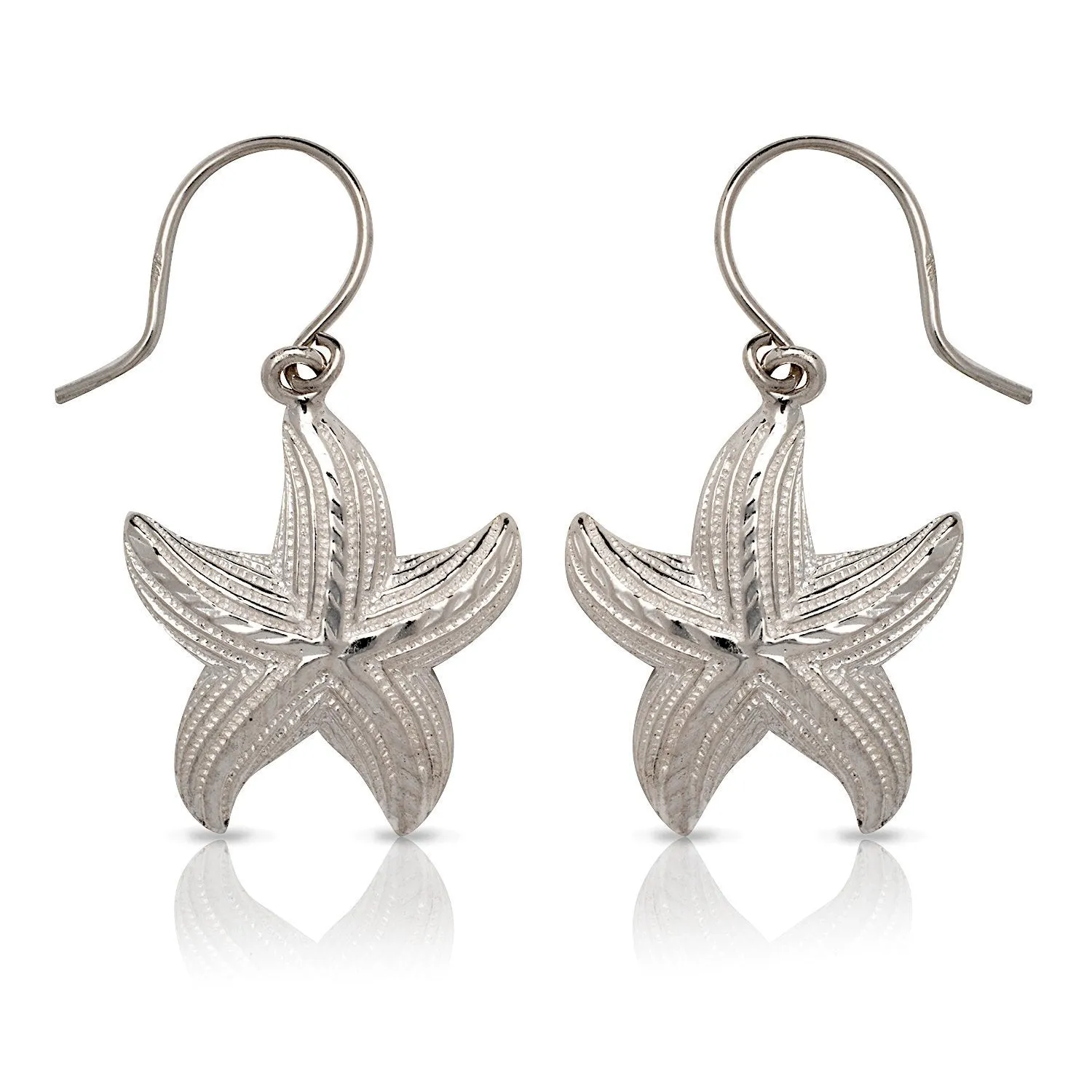 Better Jewelry NEW  .925 Sterling Silver Starfish Earrings (Made In USA)