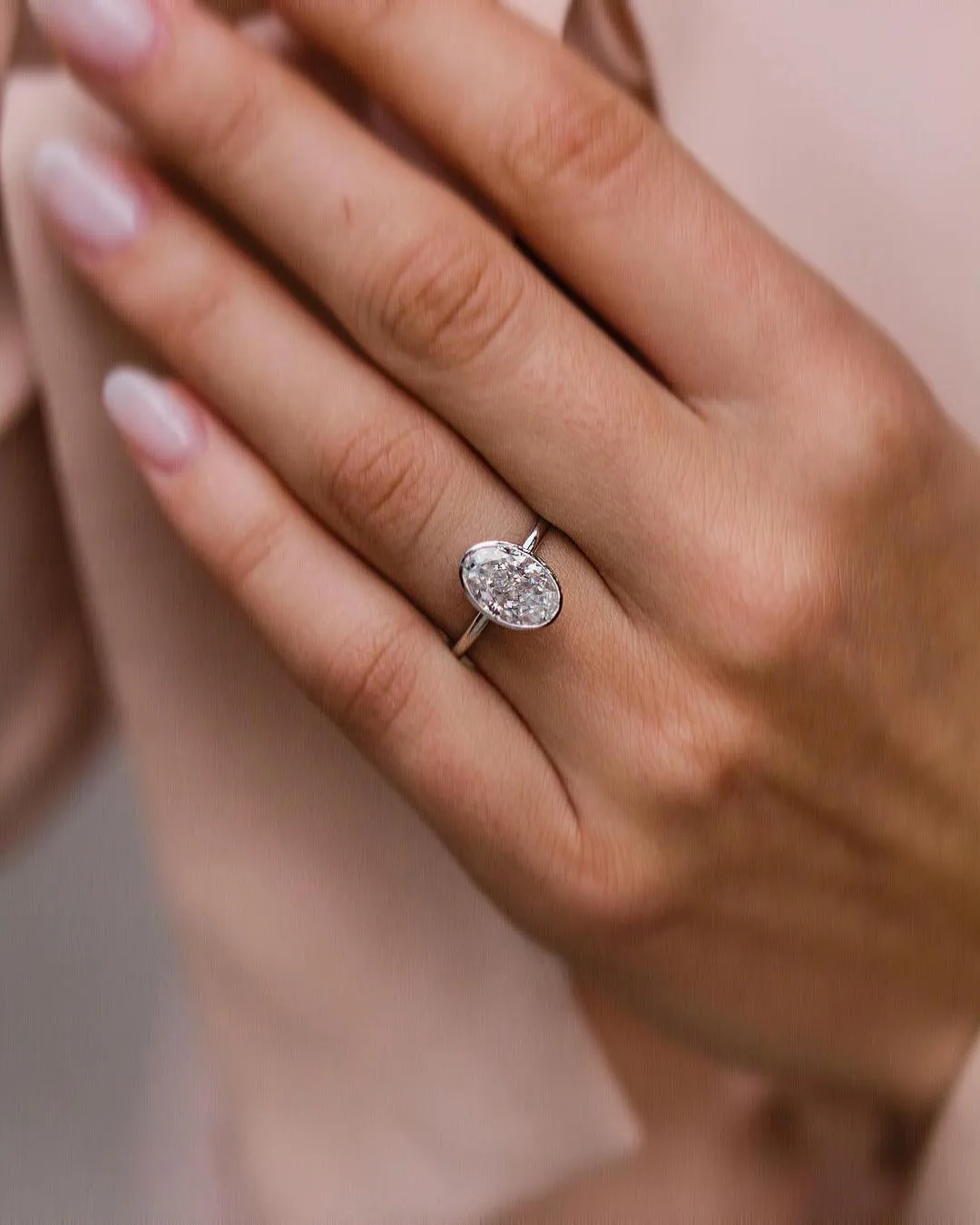 Bezel Oval Cut Solitaire Wedding Ring