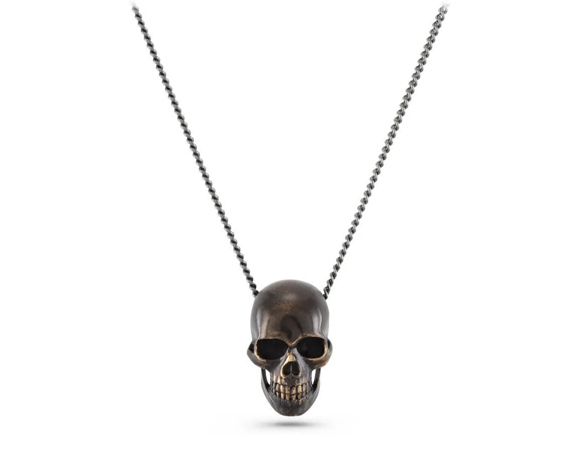 Black Skull Necklace - Bronze