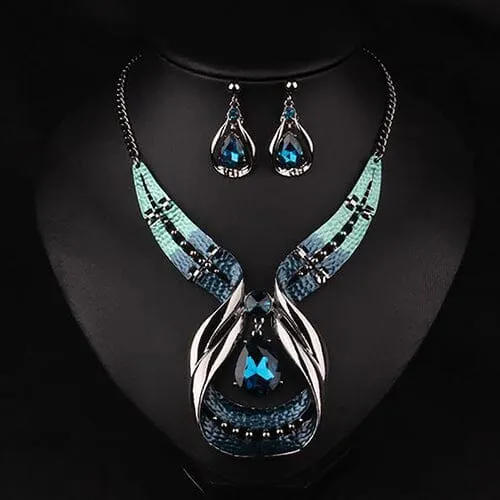 Blue Fashion Choker Jewelry Set