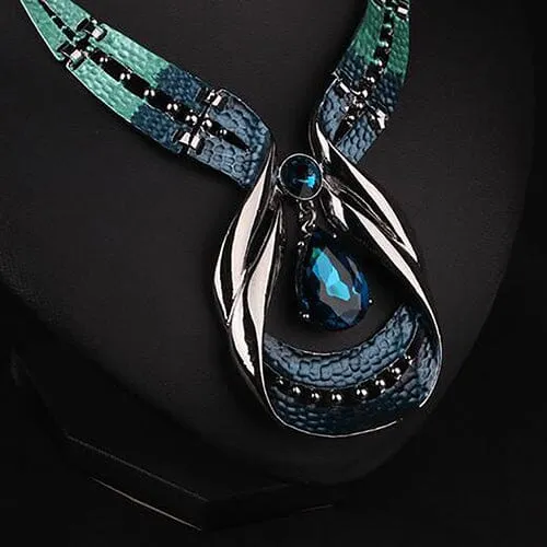 Blue Fashion Choker Jewelry Set