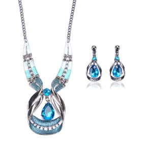 Blue Fashion Choker Jewelry Set