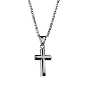 Bold Cross Necklace - Silver