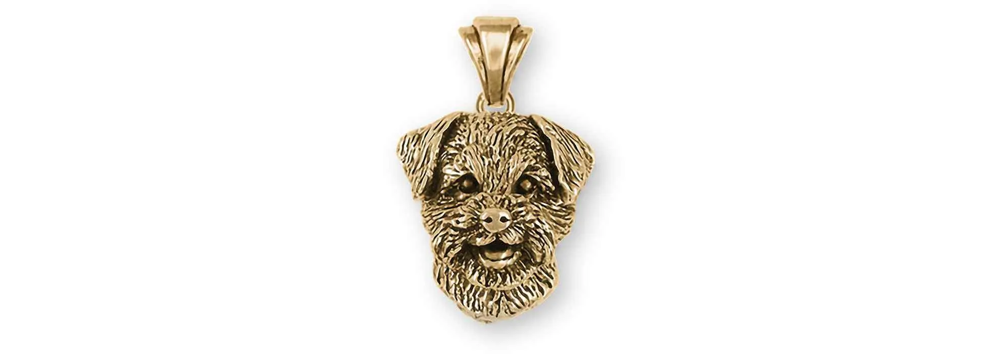 Border Terrier Jewelry 14k Gold Handmade Border Terrier Pendant  BDT-PG