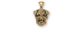 Border Terrier Jewelry 14k Gold Handmade Border Terrier Pendant  BDT-PG
