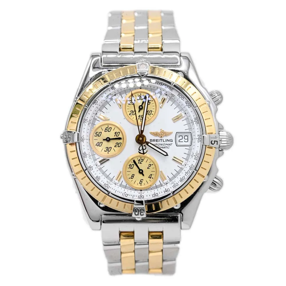 Breitling Mens Chronomat 40mm Two Tone Yellow gold Watch Reference: D13050.1