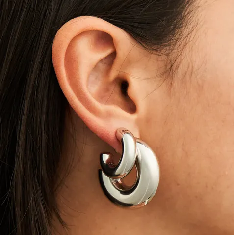 Bubble Hoops in Silver