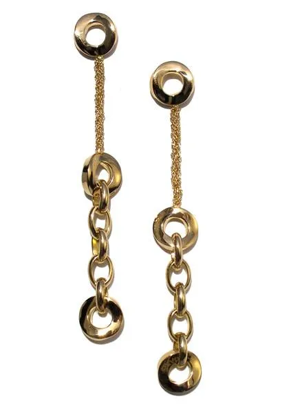 Calgaro Mini Diva Yellow Gold Link Dangles Earrings