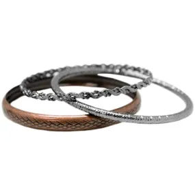 Carnivore Gunmetal and Copper Set of Bangle Bracelets