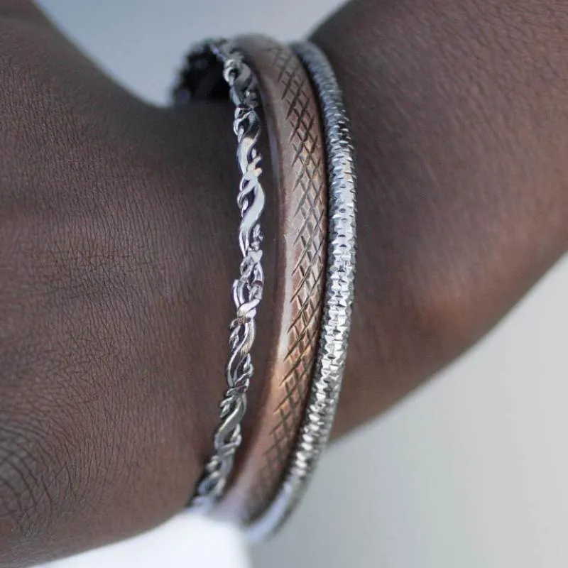 Carnivore Gunmetal and Copper Set of Bangle Bracelets