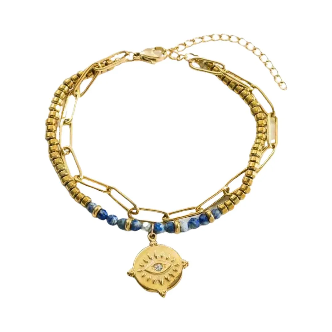 CAROLINE DOUBLE LAYERED STAINLESS STEEL BRACELET