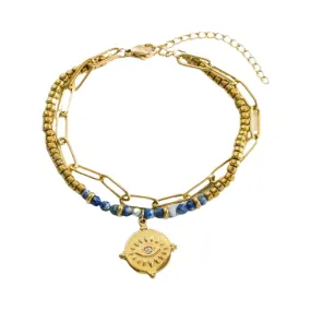CAROLINE DOUBLE LAYERED STAINLESS STEEL BRACELET