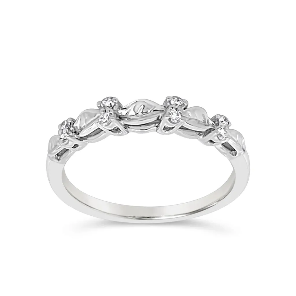 Clara by Martin Binder Diamond Stacking Leaf Band (0.08 ct. tw.)