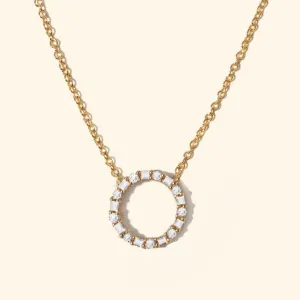 Crystal and Baguette Full Circle Necklace