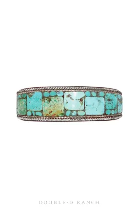 Cuff, Inlay, Turquoise, Leather Lined, Artisan, Charlie Favour, Contemporary, 3059C