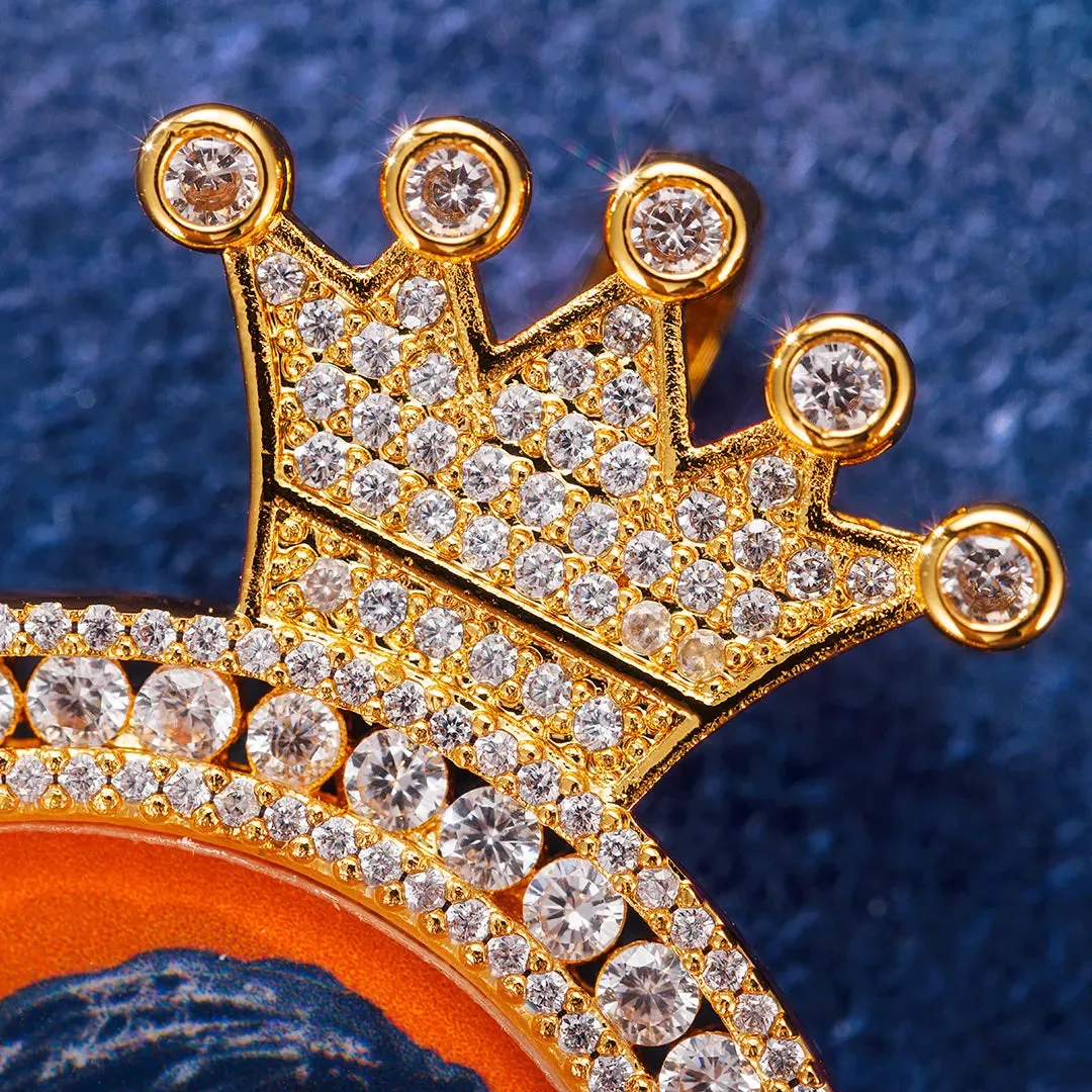 Custom Crown Bail Round Photo Pendant