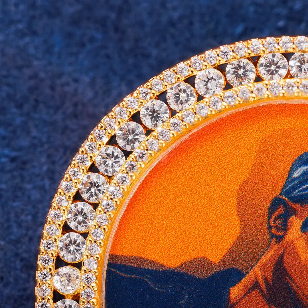 Custom Crown Bail Round Photo Pendant