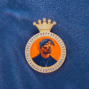 Custom Crown Bail Round Photo Pendant