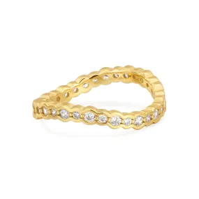 CZ WAVY RING ETERNITY BAND
