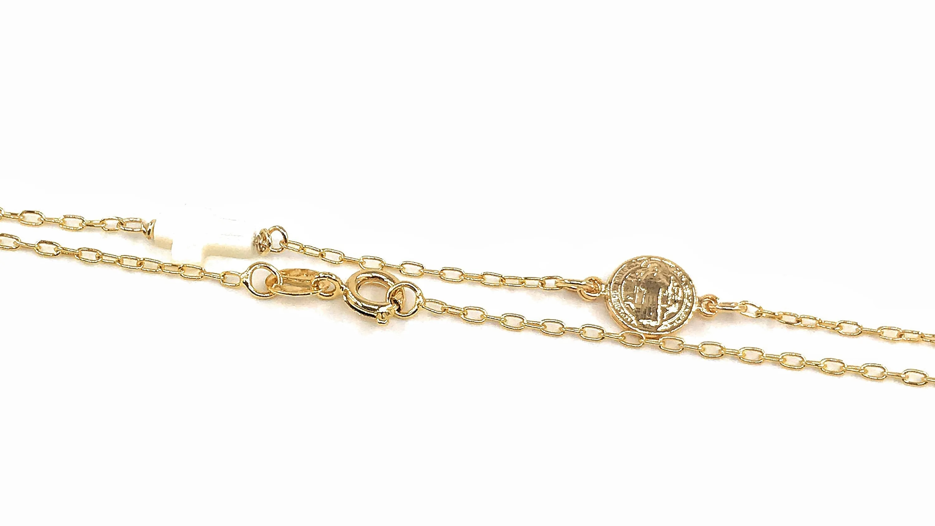 Dainty San Benito Medal Gold Plated Choker Chain