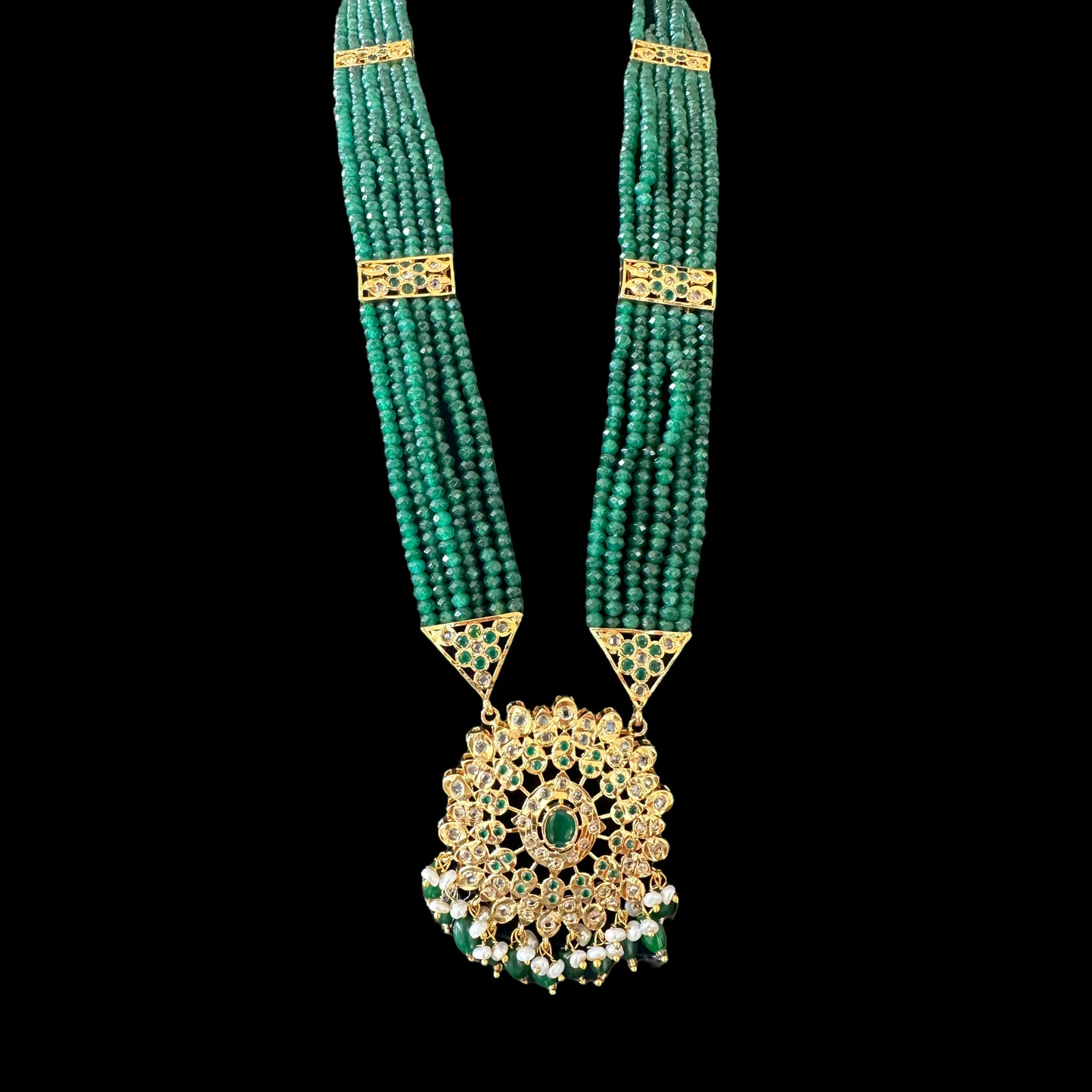 DLN53 Kashf hyderabadi Rani haar in green  (  READY TO SHIP )