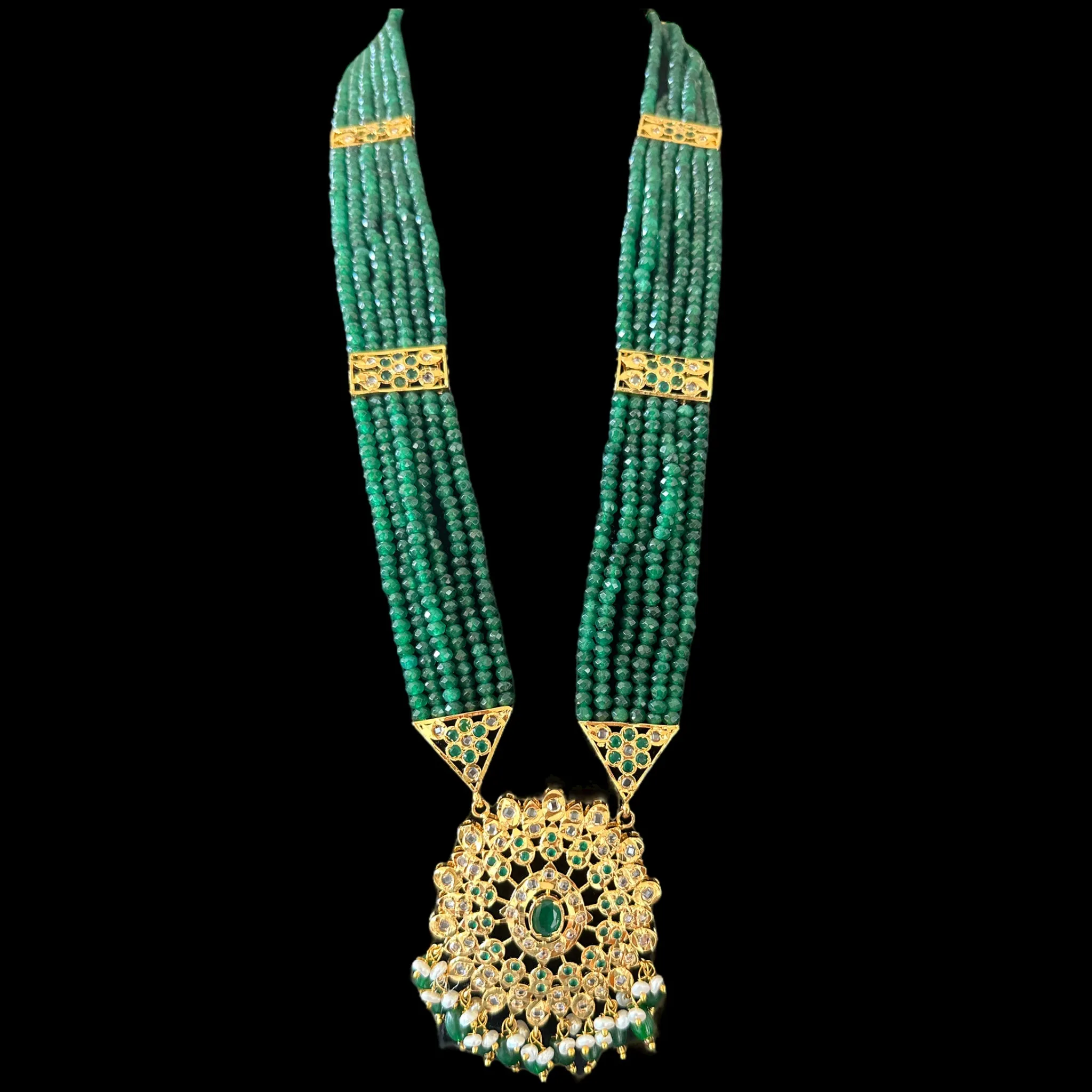 DLN53 Kashf hyderabadi Rani haar in green  (  READY TO SHIP )
