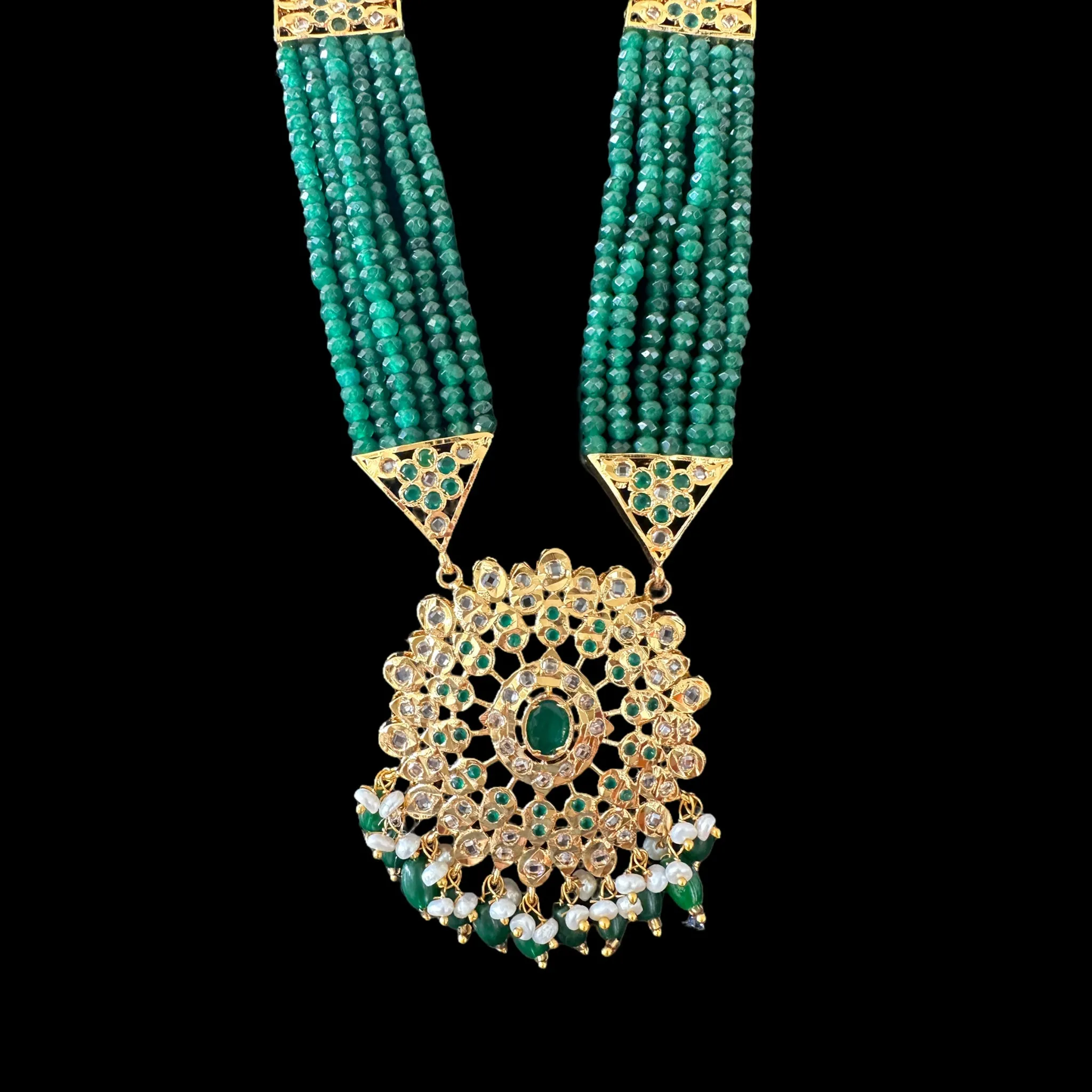 DLN53 Kashf hyderabadi Rani haar in green  (  READY TO SHIP )