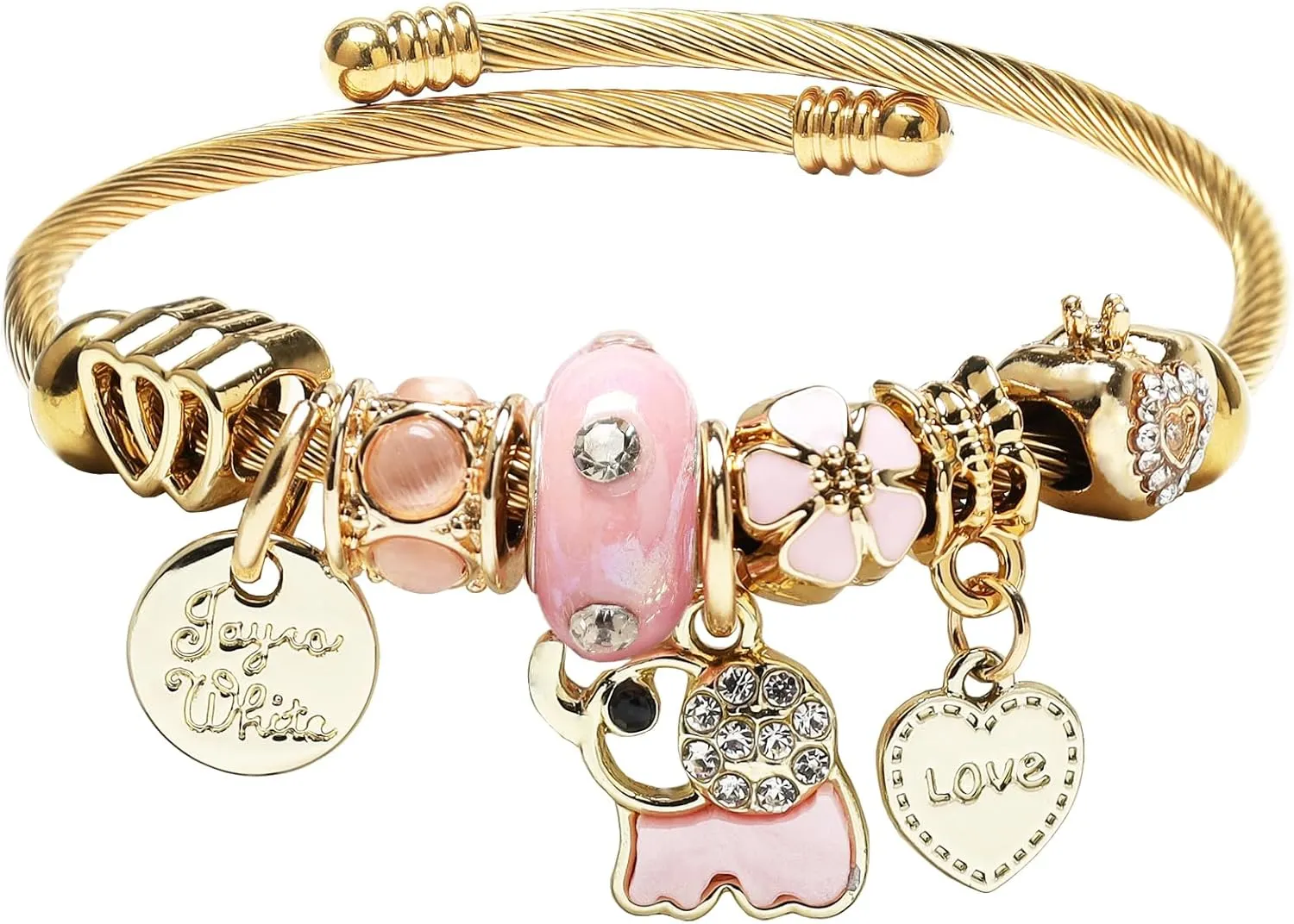 DS Charm Bracelets for girls,exquisite cute cartoon gold friendship bracelets Stainless Steel Bangle with birthday Gift box, Adjustable girls jewelry Suitable for holiday gifts