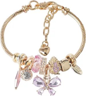 DS Charm Bracelets for teen girls exquisite cute cartoon friendship bracelet Gold Stainless Steel Bangle birthday Gift box Adjustable little girls kids jewelry holiday gifts
