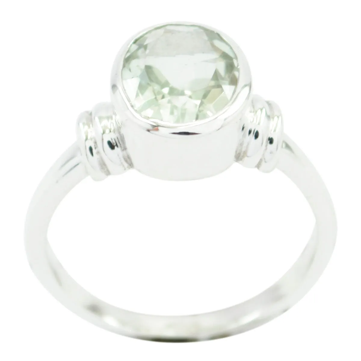 Enticing Gem Green Amethyst Sterling Silver Ring Grandmother Gift