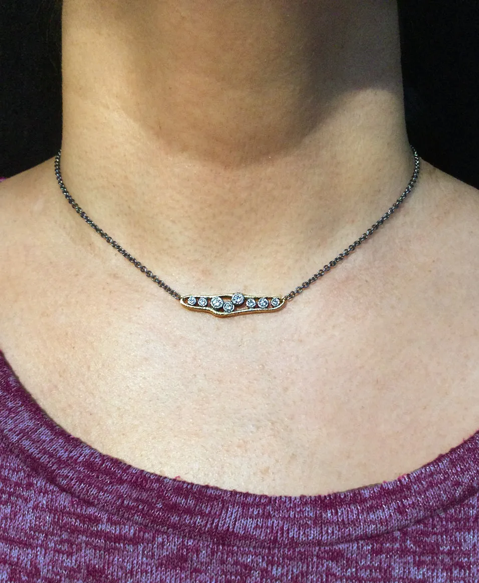 Flowing Diamonds Bar Necklace