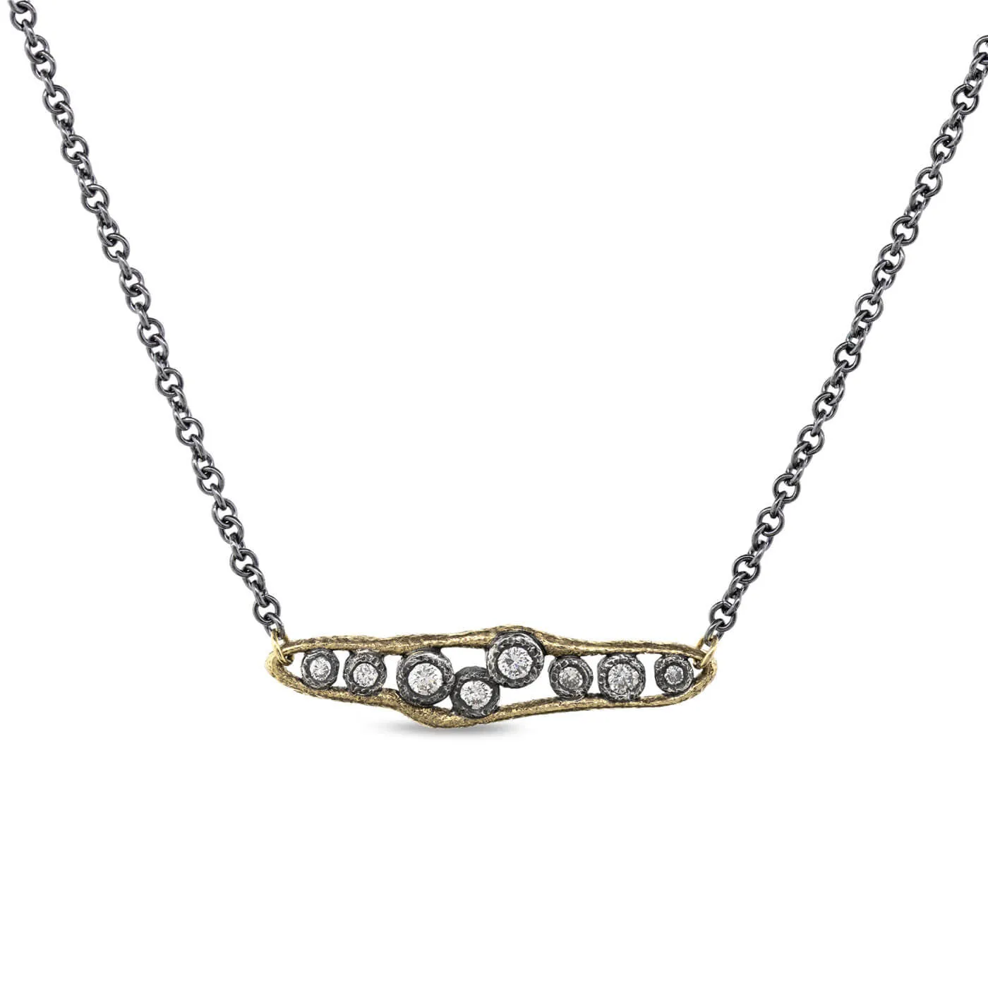 Flowing Diamonds Bar Necklace