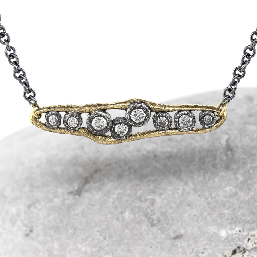 Flowing Diamonds Bar Necklace