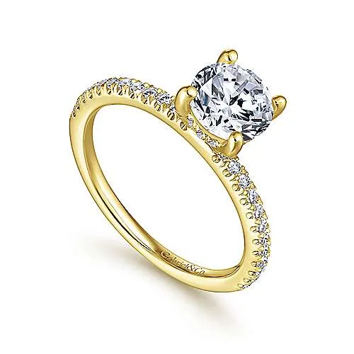 Gabriel "Serenity" 14K Yellow Gold Round Diamond Engagement Ring