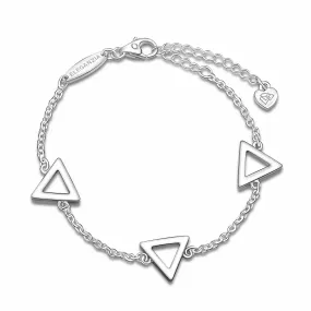 Geometric Triangle Sterling Silver Bracelet Chain
