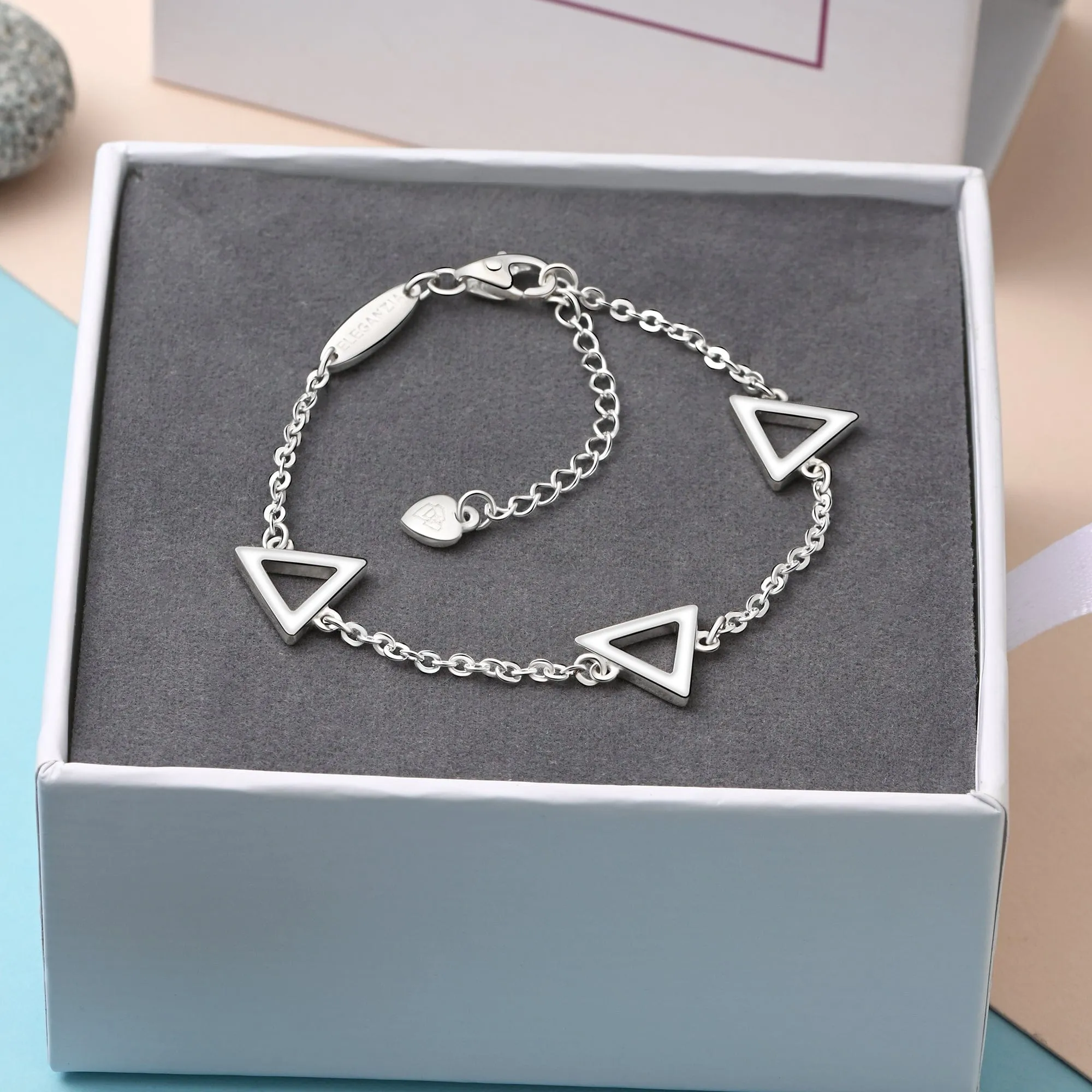 Geometric Triangle Sterling Silver Bracelet Chain