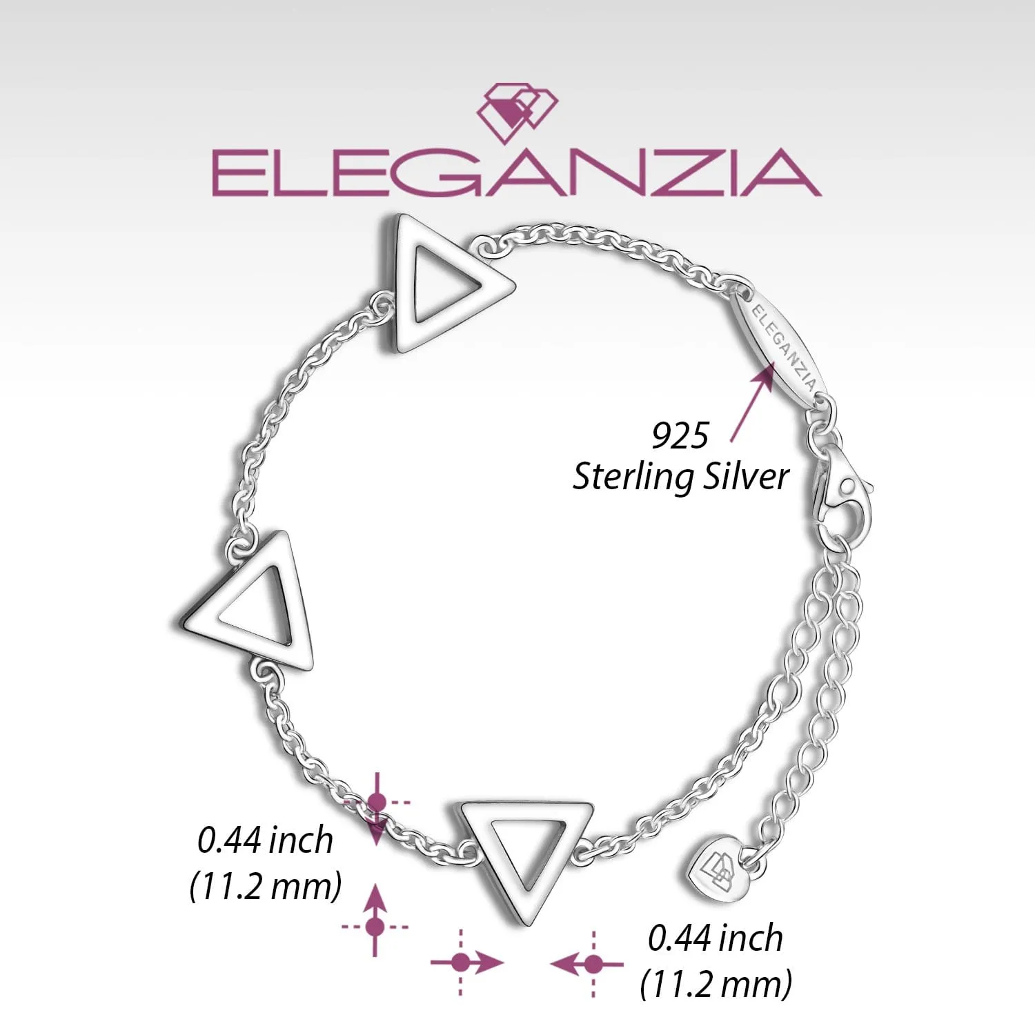 Geometric Triangle Sterling Silver Bracelet Chain