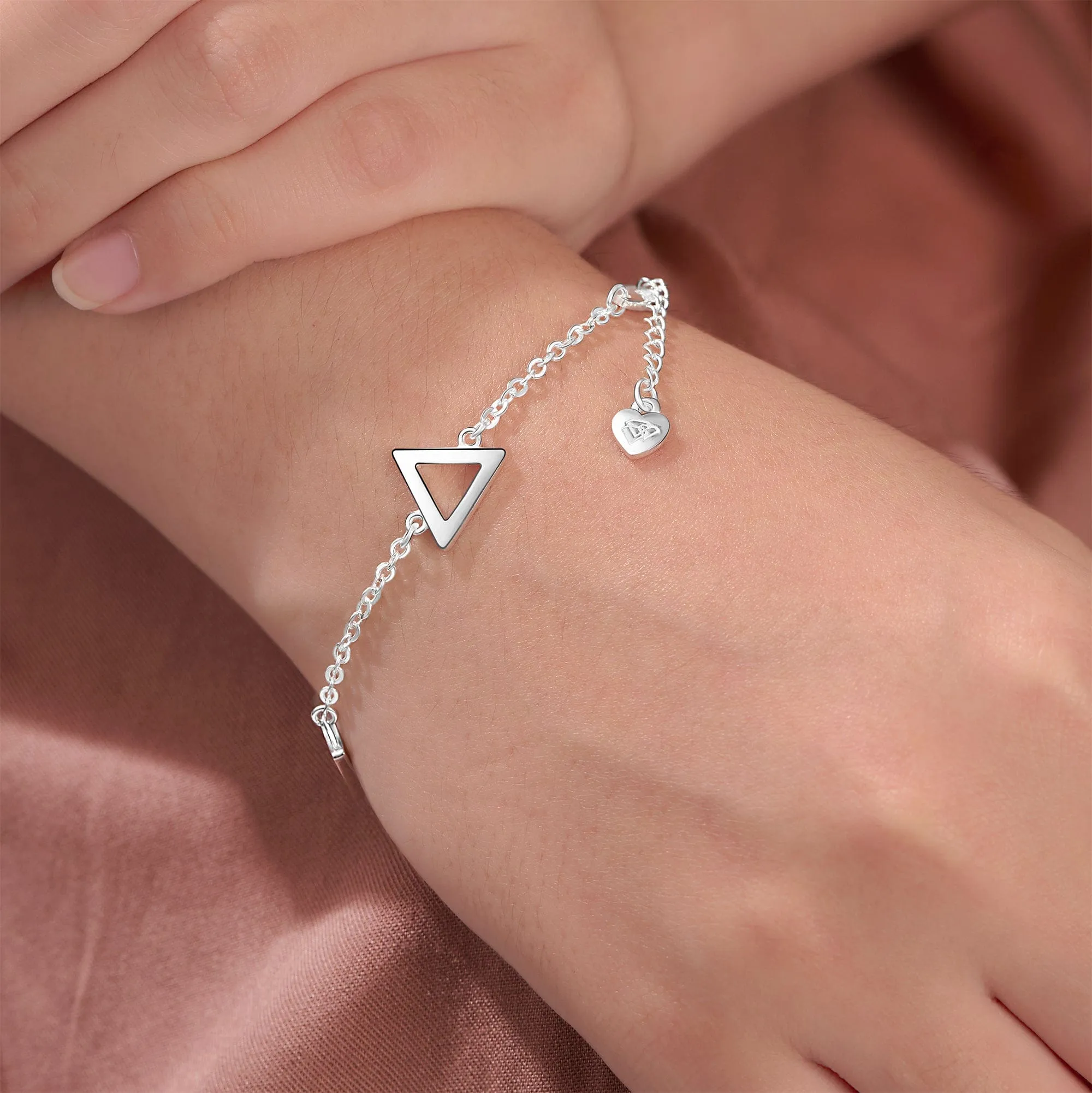 Geometric Triangle Sterling Silver Bracelet Chain