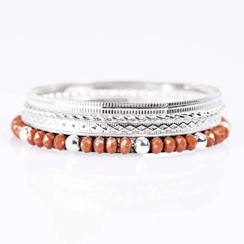 Glitzy Thinking Brown Set of Bangle Bracelets