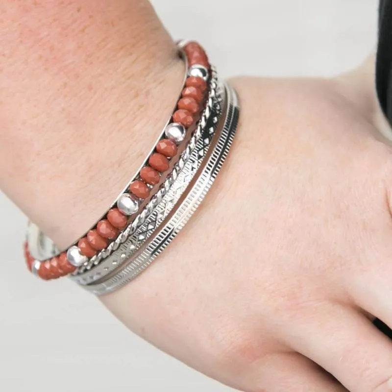 Glitzy Thinking Brown Set of Bangle Bracelets