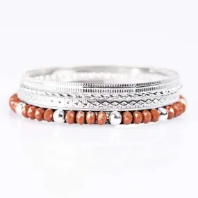 Glitzy Thinking Brown Set of Bangle Bracelets