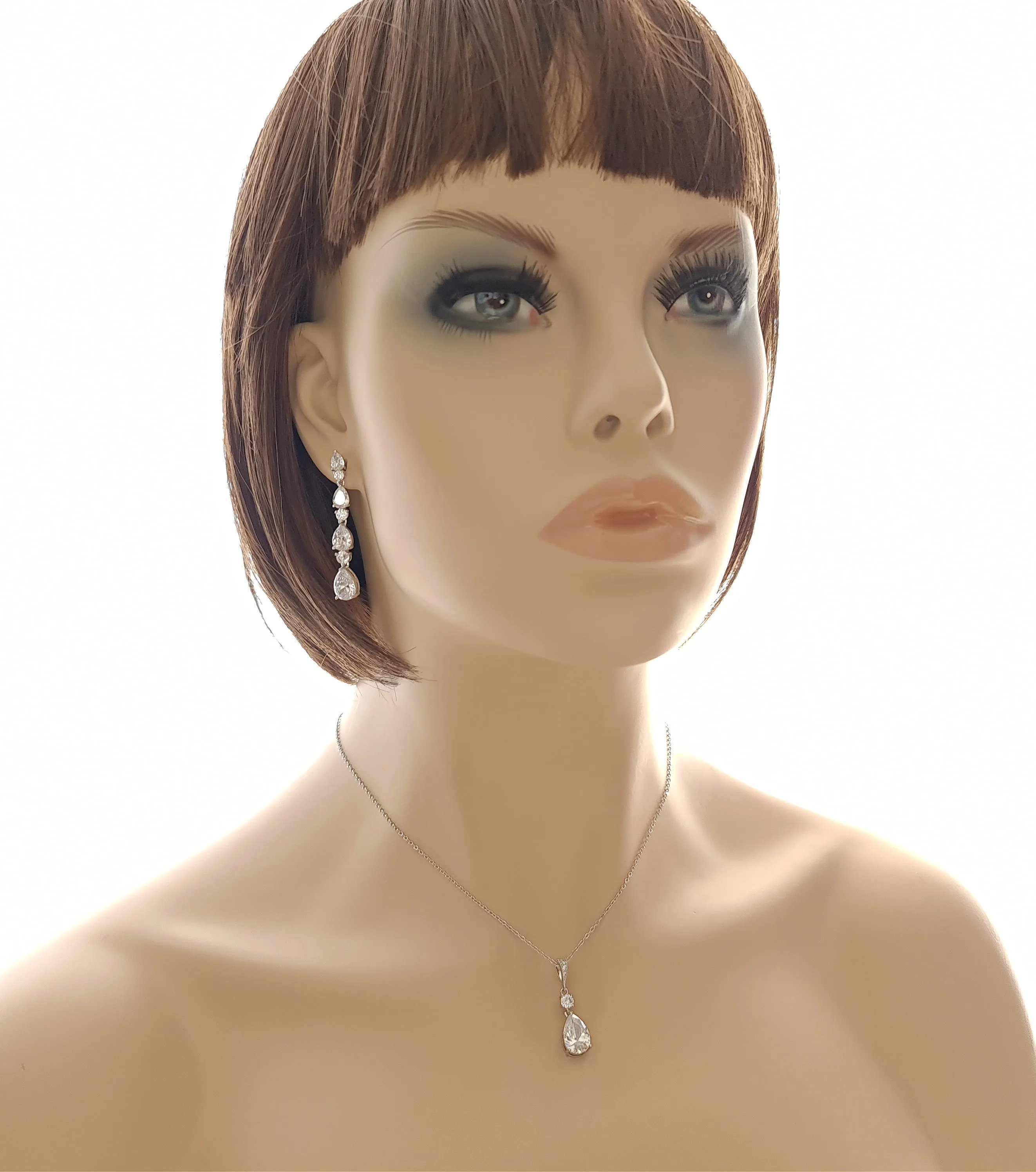 Gold Earrings for Wedding with Made of Small Teardrops-Hazel