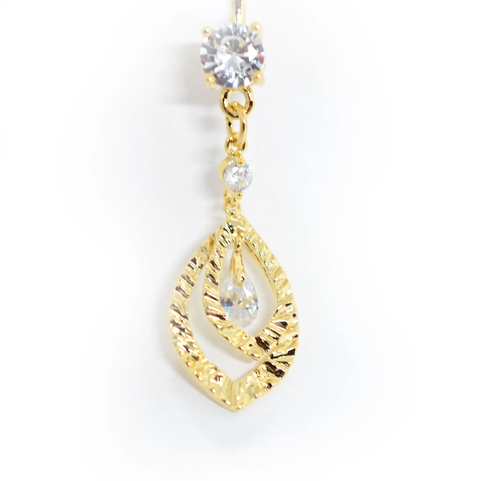 Gold Leaf Dangly Belly Ring
