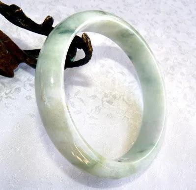 Green Veins Burmese Jadeite Bangle Bracelet Large/Men's 73 mm Grade A   Certificate (Y1444)