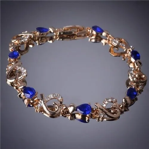 Heart Shaped Glamorous Amethyst Bracelet