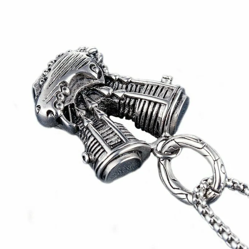 Heavy Stainless Steel Biker Engine Pendant Necklace
