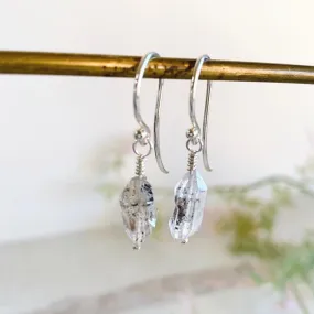 Herkimer Diamond Quartz Silver Earrings