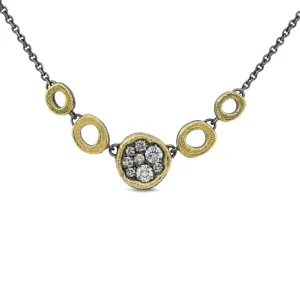 Irregular Round Dew Pond Diamond Pendant Necklace