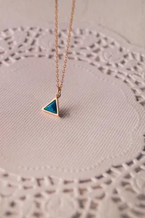 Just-Tri-It Lapiz Rose Gold Plated Pendant Sterling Silver Necklace