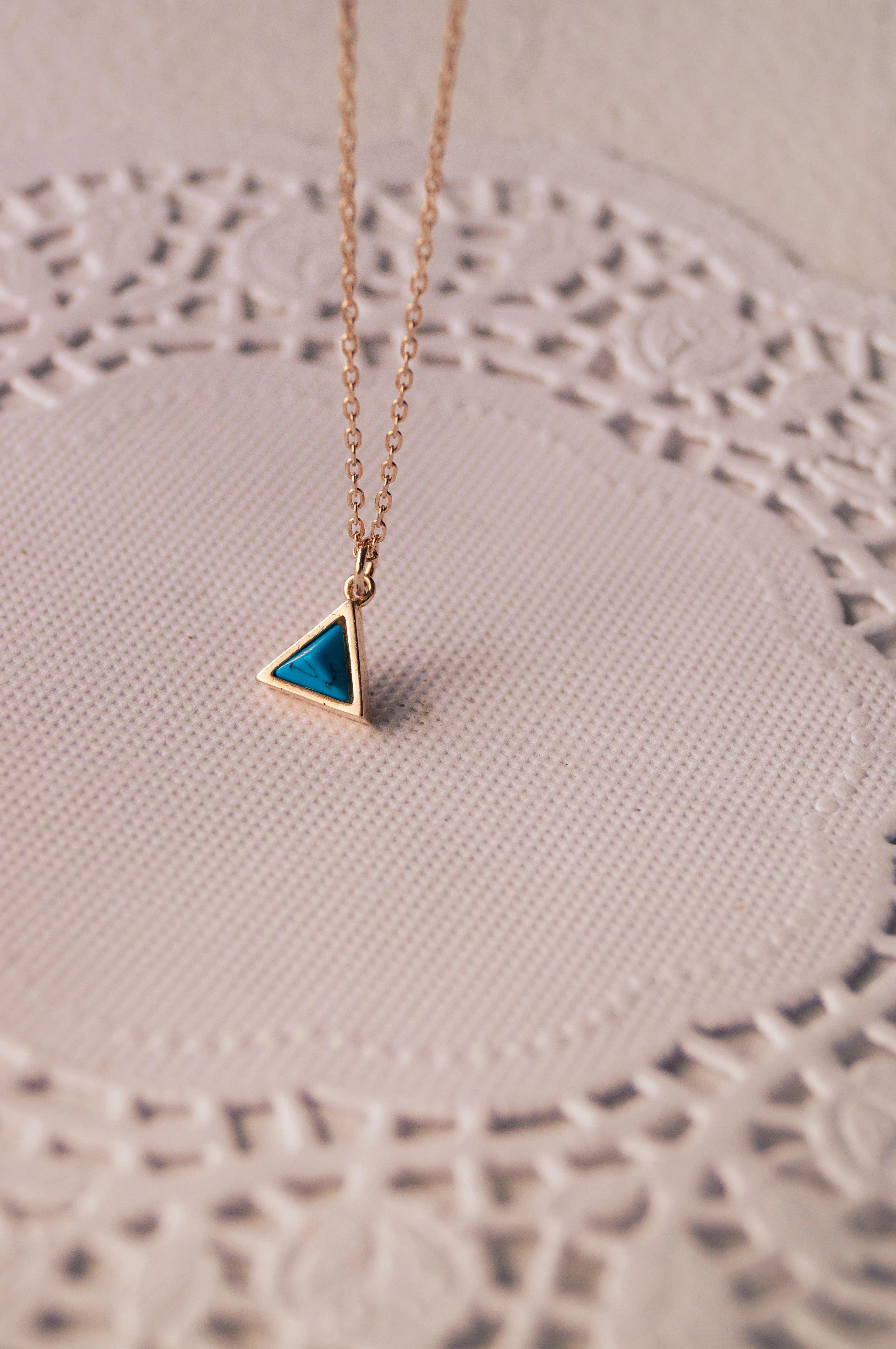 Just-Tri-It Lapiz Rose Gold Plated Pendant Sterling Silver Necklace